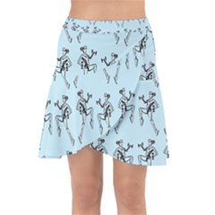 Jogging Lady On Blue Wrap Front Skirt