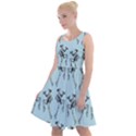 Jogging Lady On Blue Knee Length Skater Dress View1