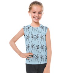 Jogging Lady On Blue Kids  Mesh Tank Top by TetiBright