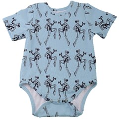 Jogging Lady On Blue Baby Short Sleeve Bodysuit