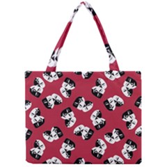 Theater Masks Burgundy Mini Tote Bag by TetiBright