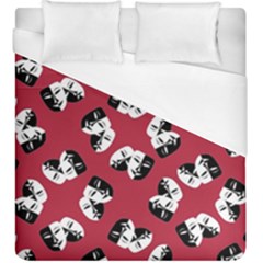 Theater Masks Burgundy Duvet Cover (king Size) by TetiBright