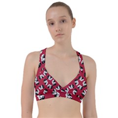 Theater Masks Burgundy Sweetheart Sports Bra by TetiBright