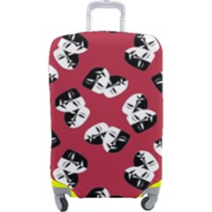 Theater Masks Burgundy Luggage Cover (large) by TetiBright