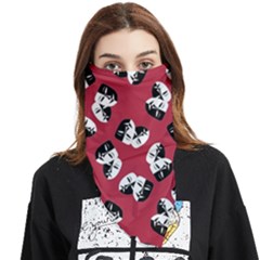 Theater Masks Burgundy Face Covering Bandana (triangle) by TetiBright