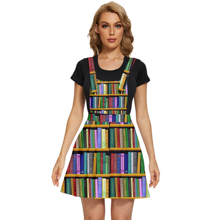 Books On A Shelf Apron Dress