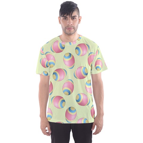 Colorful Easter Eggs Pattern Green Men s Sport Mesh Tee by TetiBright