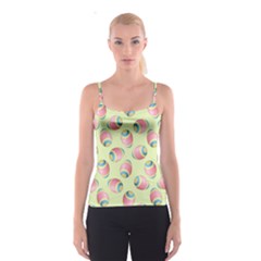 Colorful Easter Eggs Pattern Green Spaghetti Strap Top by TetiBright