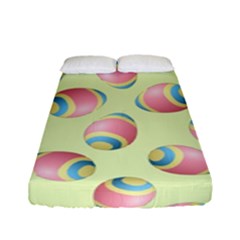 Colorful Easter Eggs Pattern Green Fitted Sheet (full/ Double Size) by TetiBright