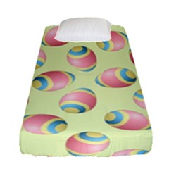 Colorful Easter Eggs Pattern Green Fitted Sheet (single Size) by TetiBright