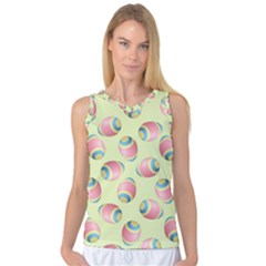 Colorful Easter Eggs Pattern Green Women s Basketball Tank Top by TetiBright