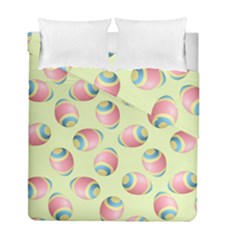 Colorful Easter Eggs Pattern Green Duvet Cover Double Side (full/ Double Size) by TetiBright