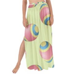 Colorful Easter Eggs Pattern Green Maxi Chiffon Tie-up Sarong by TetiBright