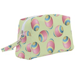 Colorful Easter Eggs Pattern Green Wristlet Pouch Bag (large) by TetiBright