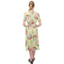 Colorful Easter Eggs Pattern Green Keyhole Neckline Chiffon Dress View2