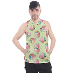 Colorful Easter Eggs Pattern Green Men s Sleeveless Hoodie by TetiBright