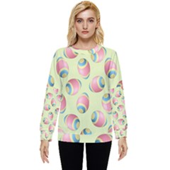 Colorful Easter Eggs Pattern Green Hidden Pocket Sweatshirt by TetiBright