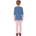 Speak Love Pattern On Blue Kids  Quarter Sleeve Raglan Tee View2