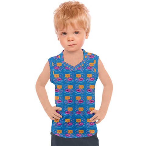 Speak Love Pattern On Blue Kids  Sport Tank Top by TetiBright