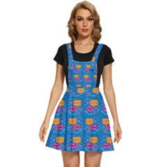 Speak Love Pattern On Blue Apron Dress by TetiBright