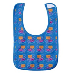 Speak Love Pattern On Blue Baby Bib by TetiBright