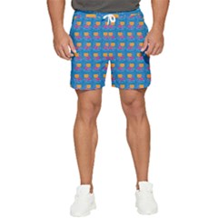 Speak Love Pattern On Blue Men s Runner Shorts by TetiBright