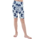 Blue Dolphins Pattern Kids  Mid Length Swim Shorts View1