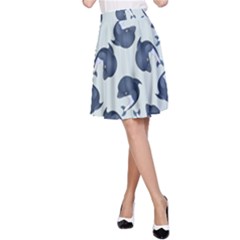 Blue Dolphins Pattern A-line Skirt by TetiBright