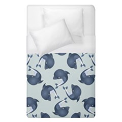 Blue Dolphins Pattern Duvet Cover (single Size) by TetiBright