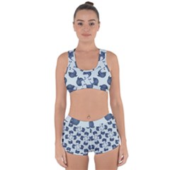 Blue Dolphins Pattern Racerback Boyleg Bikini Set by TetiBright