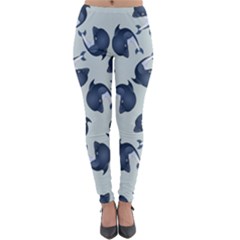 Blue Dolphins Pattern Lightweight Velour Leggings by TetiBright