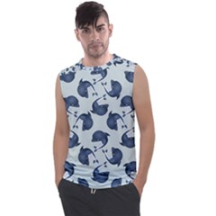 Blue Dolphins Pattern Men s Regular Tank Top by TetiBright