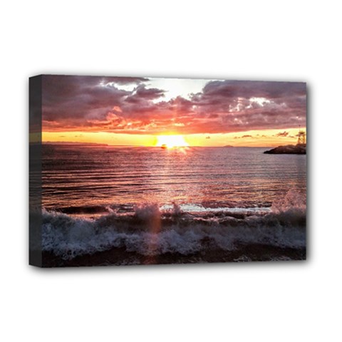 Tropical Sunset Deluxe Canvas 18  X 12  (stretched) by StarvingArtisan