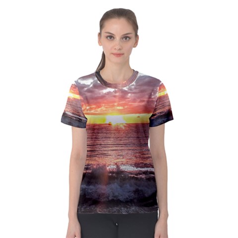 Tropical Sunset Women s Sport Mesh Tee by StarvingArtisan