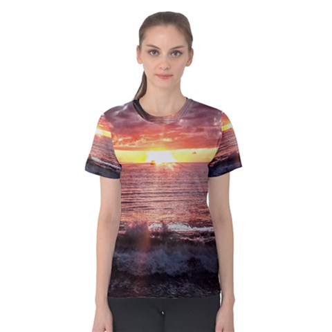 Tropical Sunset Women s Cotton Tee by StarvingArtisan