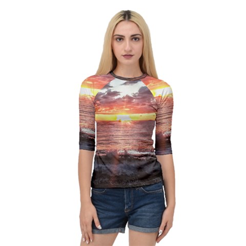 Tropical Sunset Quarter Sleeve Raglan Tee by StarvingArtisan