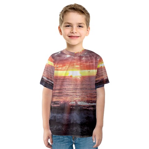 Tropical Sunset Kids  Sport Mesh Tee by StarvingArtisan