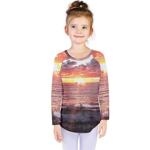 Tropical Sunset Kids  Long Sleeve Tee by StarvingArtisan