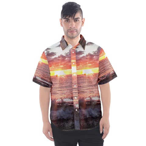 Tropical Sunset Men s Short Sleeve Shirt by StarvingArtisan