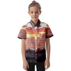 Tropical Sunset Kids  Short Sleeve Shirt by StarvingArtisan