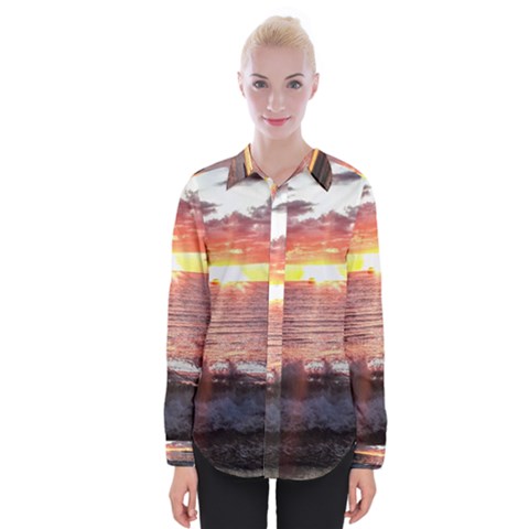 Tropical Sunset Womens Long Sleeve Shirt by StarvingArtisan