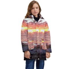 Tropical Sunset Kid s Hooded Longline Puffer Jacket by StarvingArtisan