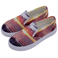 Tropical Sunset Kids  Canvas Slip Ons by StarvingArtisan