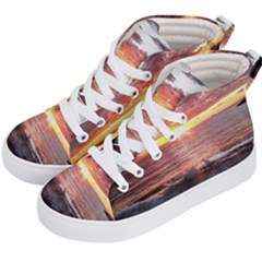 Tropical Sunset Kids  Hi-top Skate Sneakers by StarvingArtisan