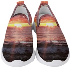 Tropical Sunset Kids  Slip On Sneakers by StarvingArtisan