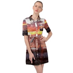 Tropical Sunset Belted Shirt Dress by StarvingArtisan