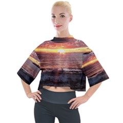 Tropical Sunset Mock Neck Tee by StarvingArtisan