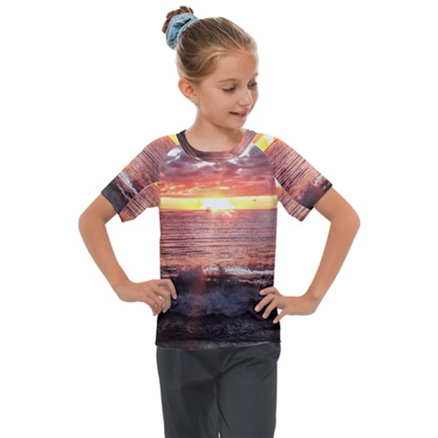 Tropical Sunset Kids  Mesh Piece Tee by StarvingArtisan