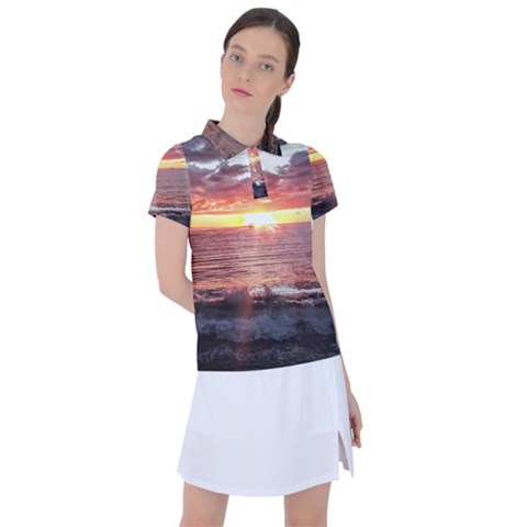 Tropical Sunset Women s Polo Tee by StarvingArtisan