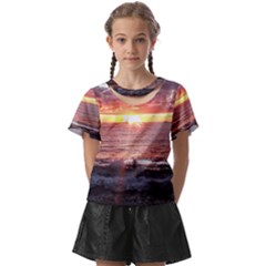 Tropical Sunset Kids  Front Cut Tee by StarvingArtisan